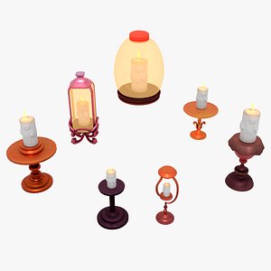 Fantasy Stylized Halloween Lamp 3D model