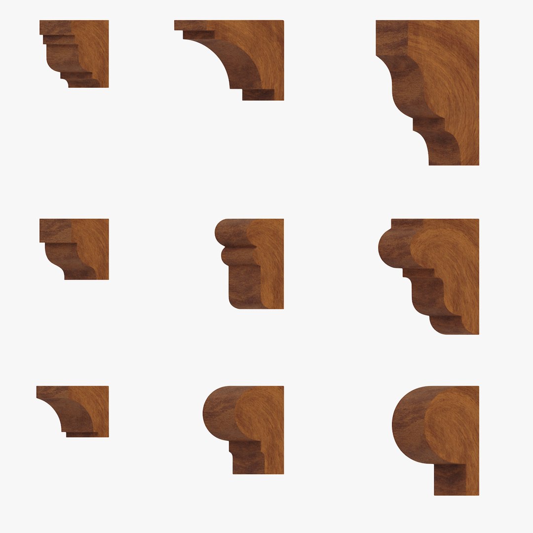 Set Molding Mahogany Part 1 3D model preview