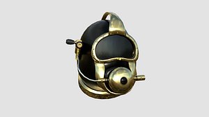 3D Diving Helmet B 08 Black Gold - Character Design Fashion model