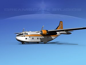 3D model aircraft military cargo fairchild