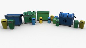 3D rubbish pack cartoon
