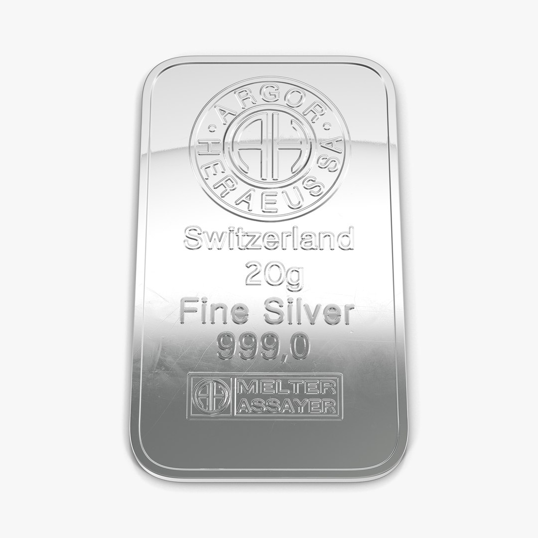 Silver Bar 20g 3D Model 3D model preview