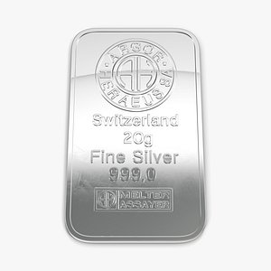 Silver Bar 20g 3D Model