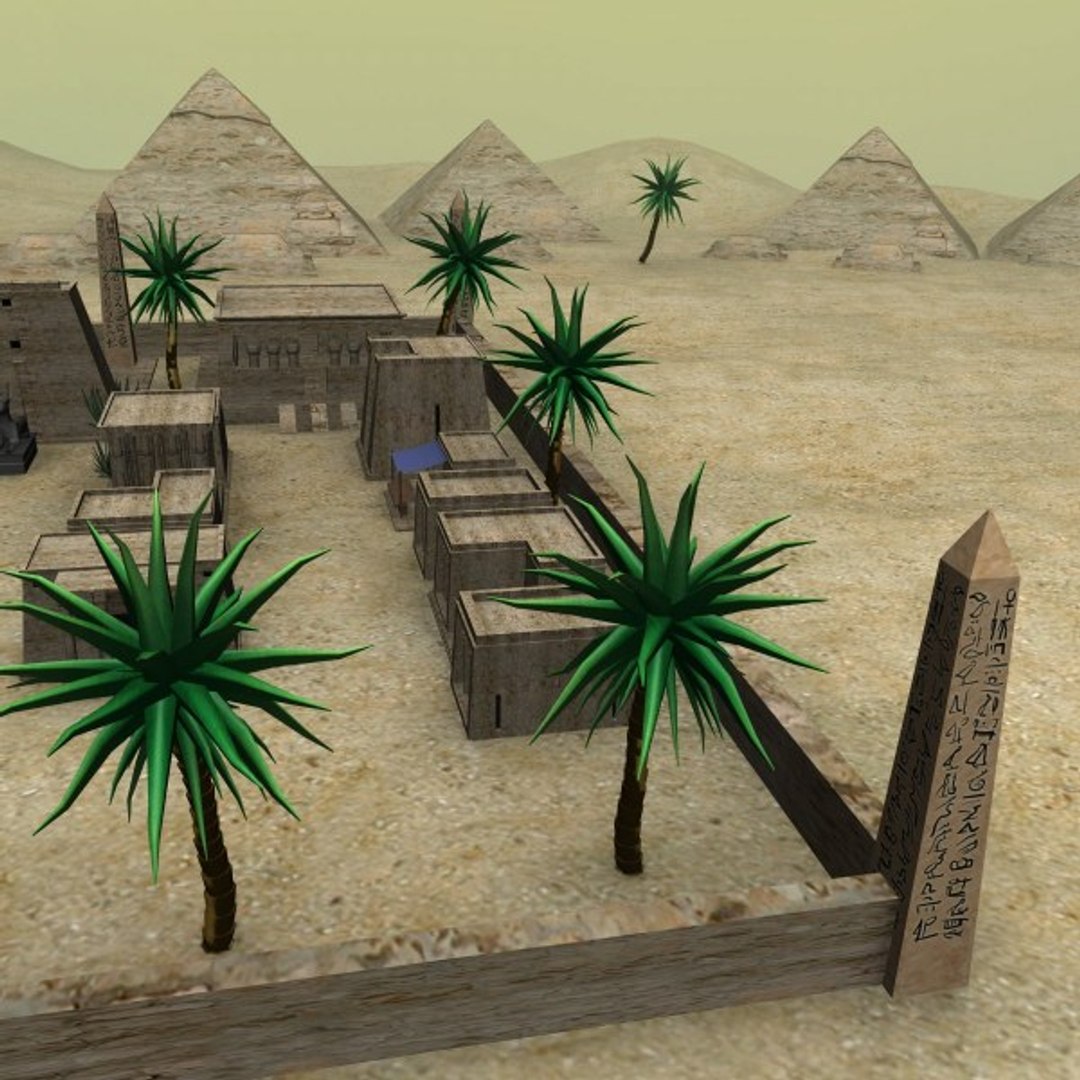 3ds max egypt town temples pyramids