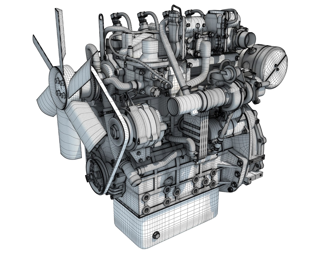 3D Model Industrial Diesel Engine - TurboSquid 1286373