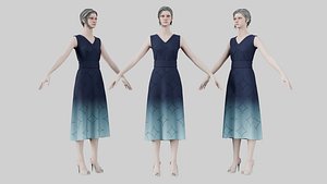 Dress 02 Yankees Blue 3D model