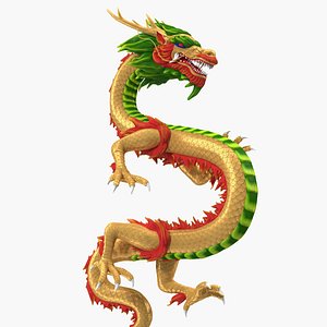 3D multicolored chinese dragon
