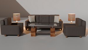 family sofa set 3D model