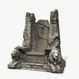 Lion Stone Throne 3D model