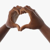 Black Male Hands in Heart Symbol Pose