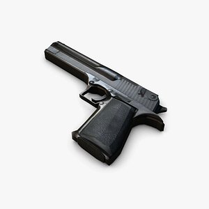 Low poly desert Eagle Magnum gun