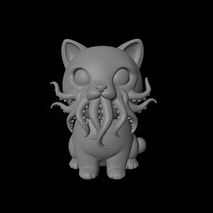 Cthulhu Cat 3D Print Model Fantasy Creature