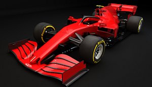 3D f1 generic red racing model
