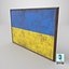 Ancien cadre photo avec drapeau de l'Ukraine - Game Ready PBR Low-poly modèle 3D