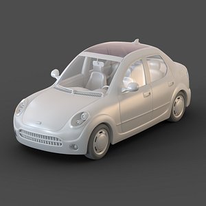 Cartoon Sedan Car 3D model
