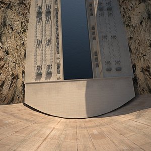3d model dam hydro electric