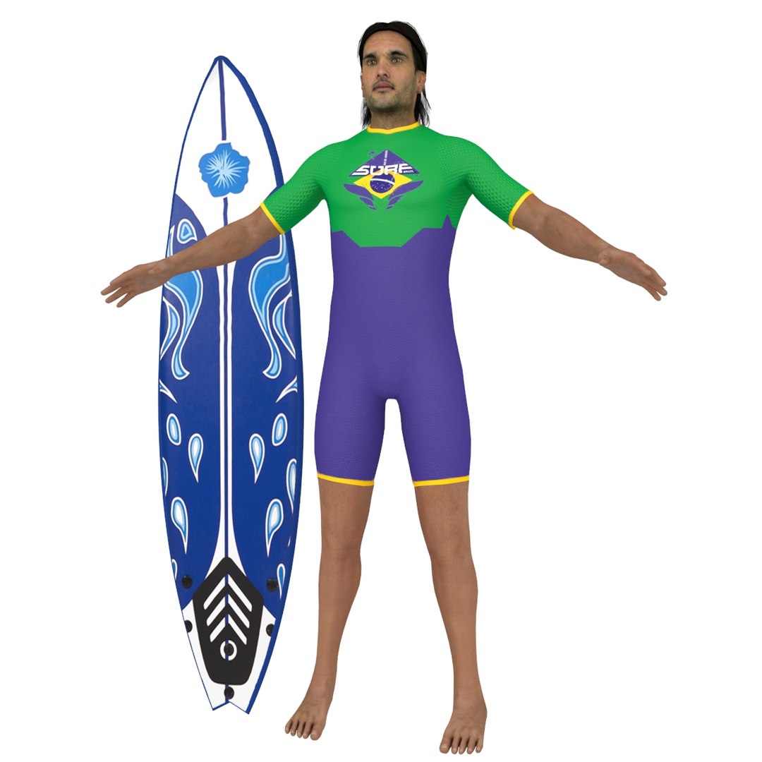 Rigged surfer 3D model - TurboSquid 1326759