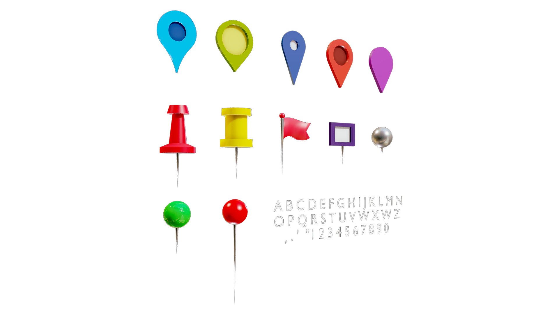 3D Map Pointer Pack - 12 In 1 - TurboSquid 2503932