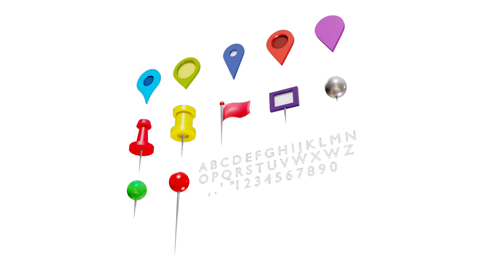 3D Map Pointer Pack - 12 In 1 - TurboSquid 2503932