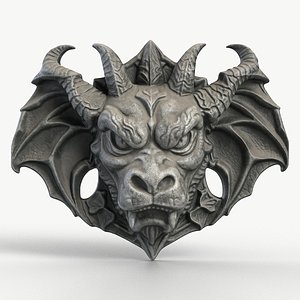 Gargoyle Dragon Head 5 Textured