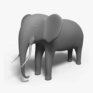 Elephant Low Poly 3D