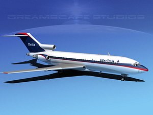 airline boeing 727 727-100 3d model