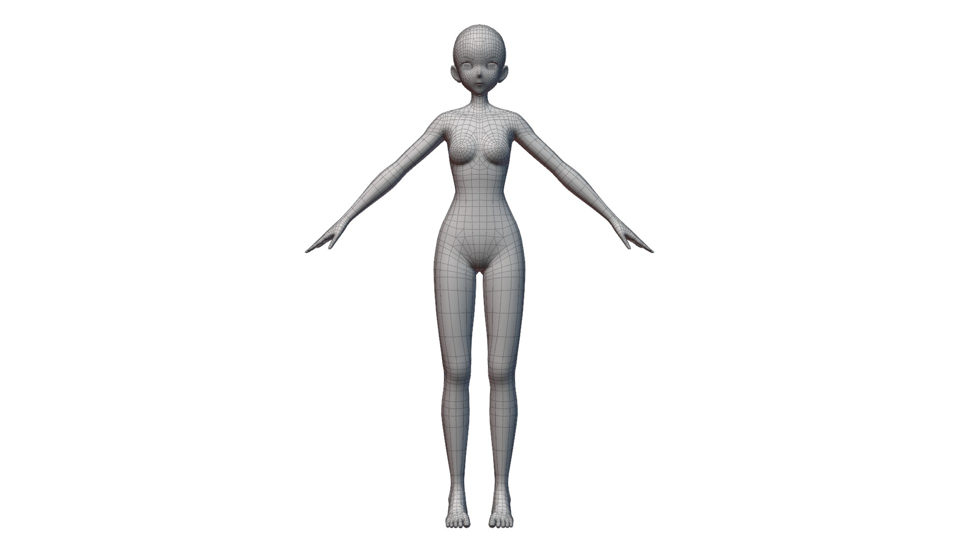 3D Anime Female Base Model V1 Model - TurboSquid 2138259