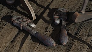 Antique Pipe Wrench - Game Ready Low Poly PBR 3D Model Low-poly 3D model