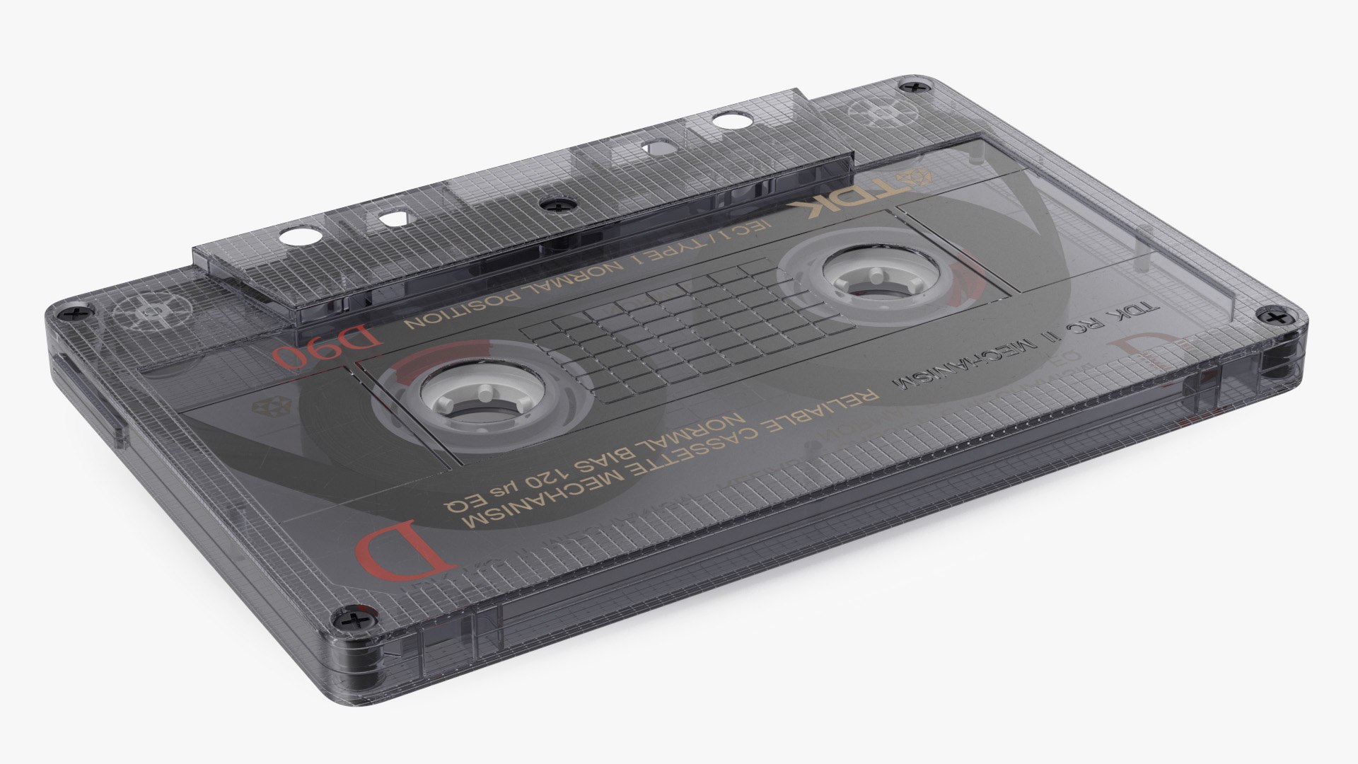 TDK D90 Cassette Tape 3D model preview