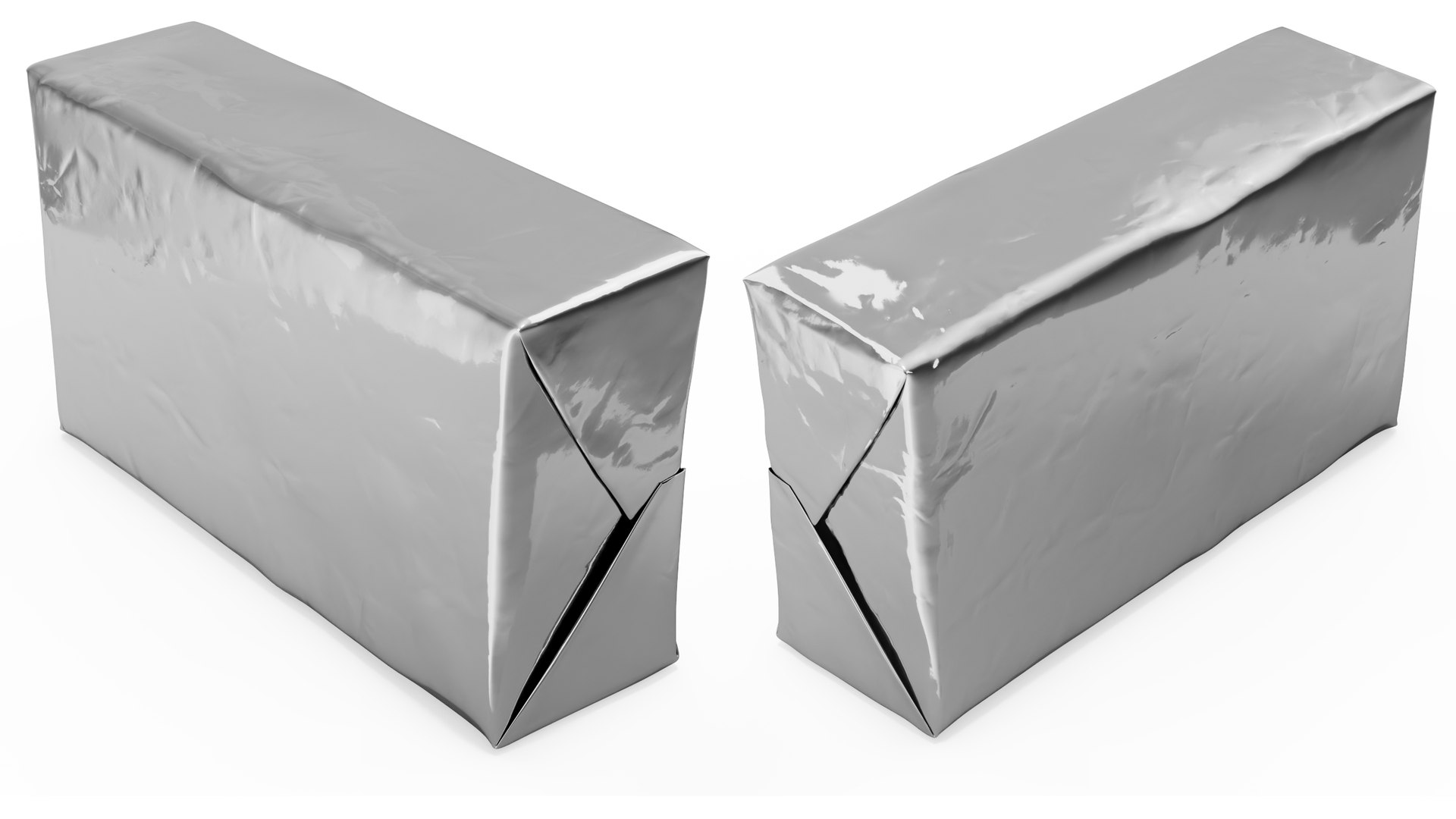 3D Butter Block In Metallic Foil Model TurboSquid 1732691