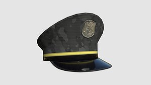 Police Cap 07 Black Camouflage - Character Design Fashion 3D