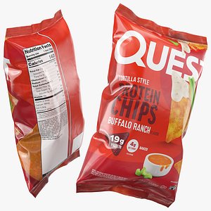 Quest Buffalo Ranch Tortilla Protein Chips Bag 3D model