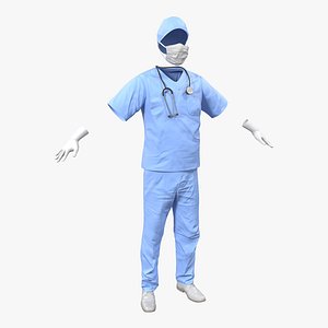 3d surgeon dress 13 modeled model