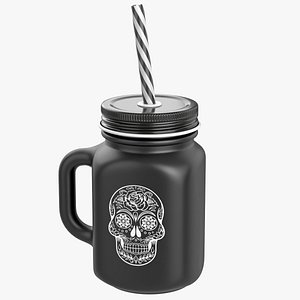3D Mason Mug Square Skull