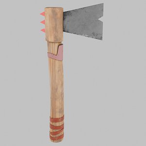 Realistic Battle Axe 3D Model Game Ready