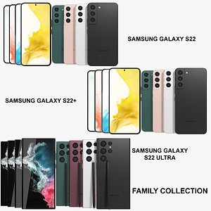 3D Samsung Galaxy S22 Family Collection