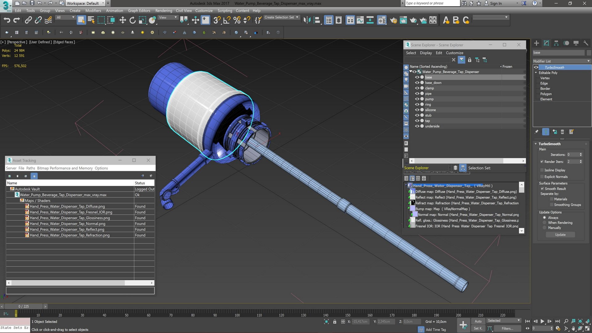 Water Pump Beverage Tap Dispenser 3D Model - TurboSquid 2155513