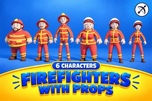 Firefighters and Props - Stylized Characters