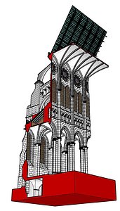 chartres cathedral cutaway obj