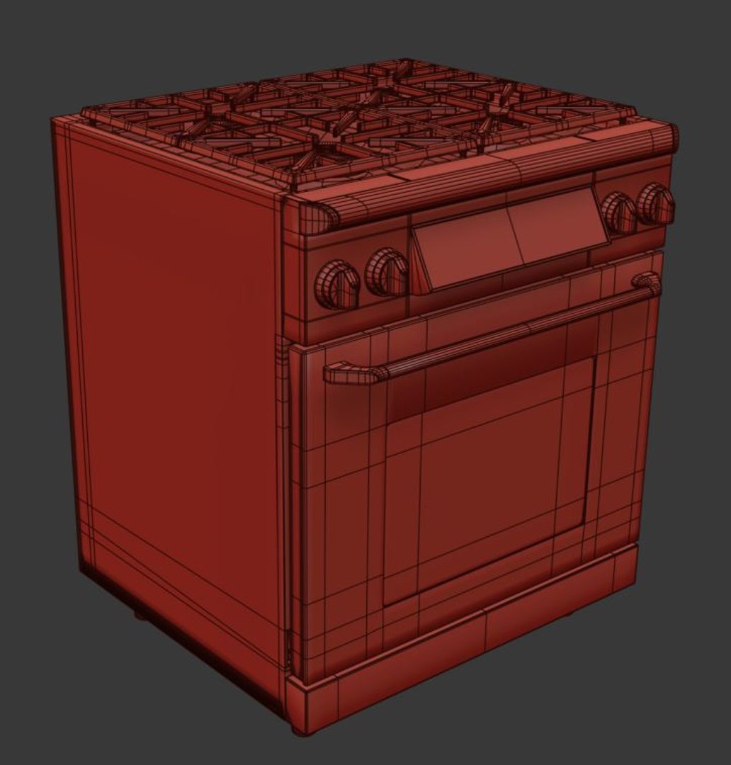 30 Inch Gas Range 3d Model