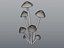 Glowing Mycena Bonnet Mushroom Cluster PBR