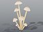 Glowing Mycena Bonnet Mushroom Cluster PBR