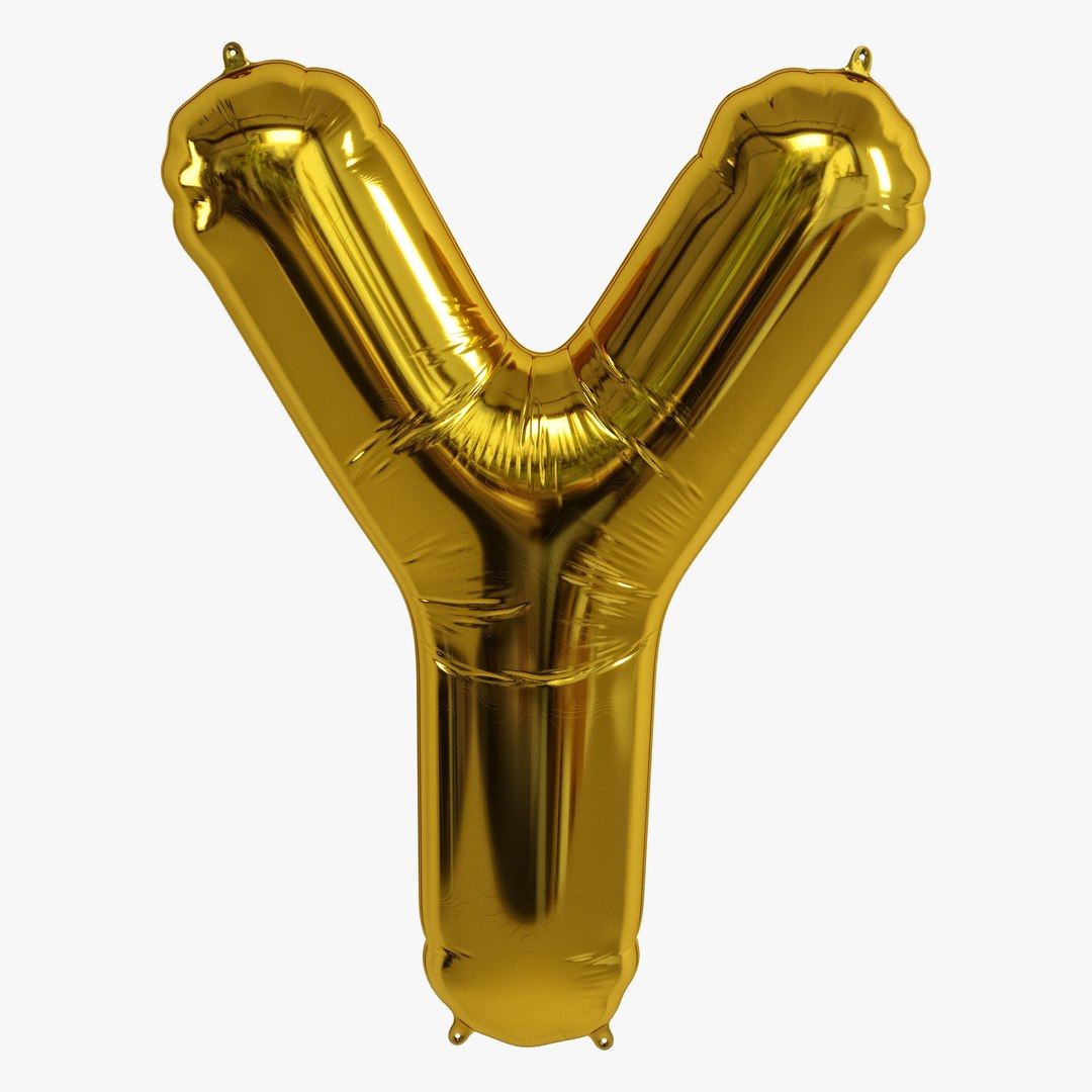 3D balloon foil gold model - TurboSquid 1362391