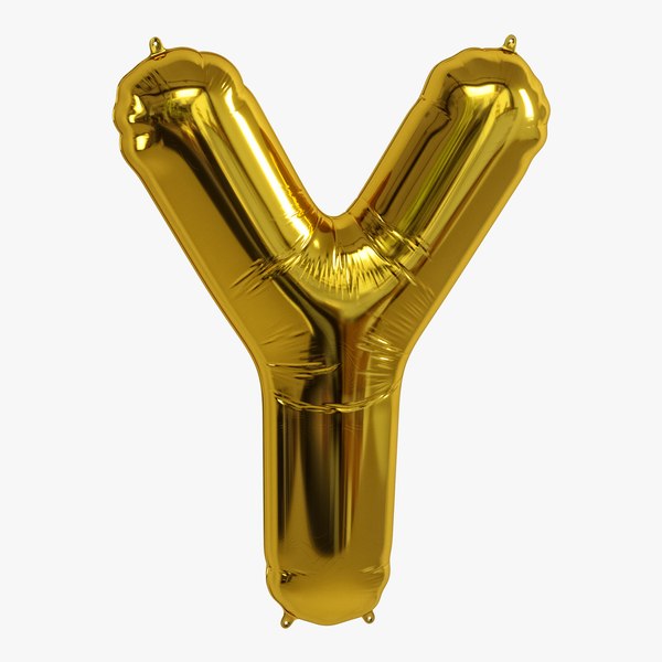 3D balloon foil gold model