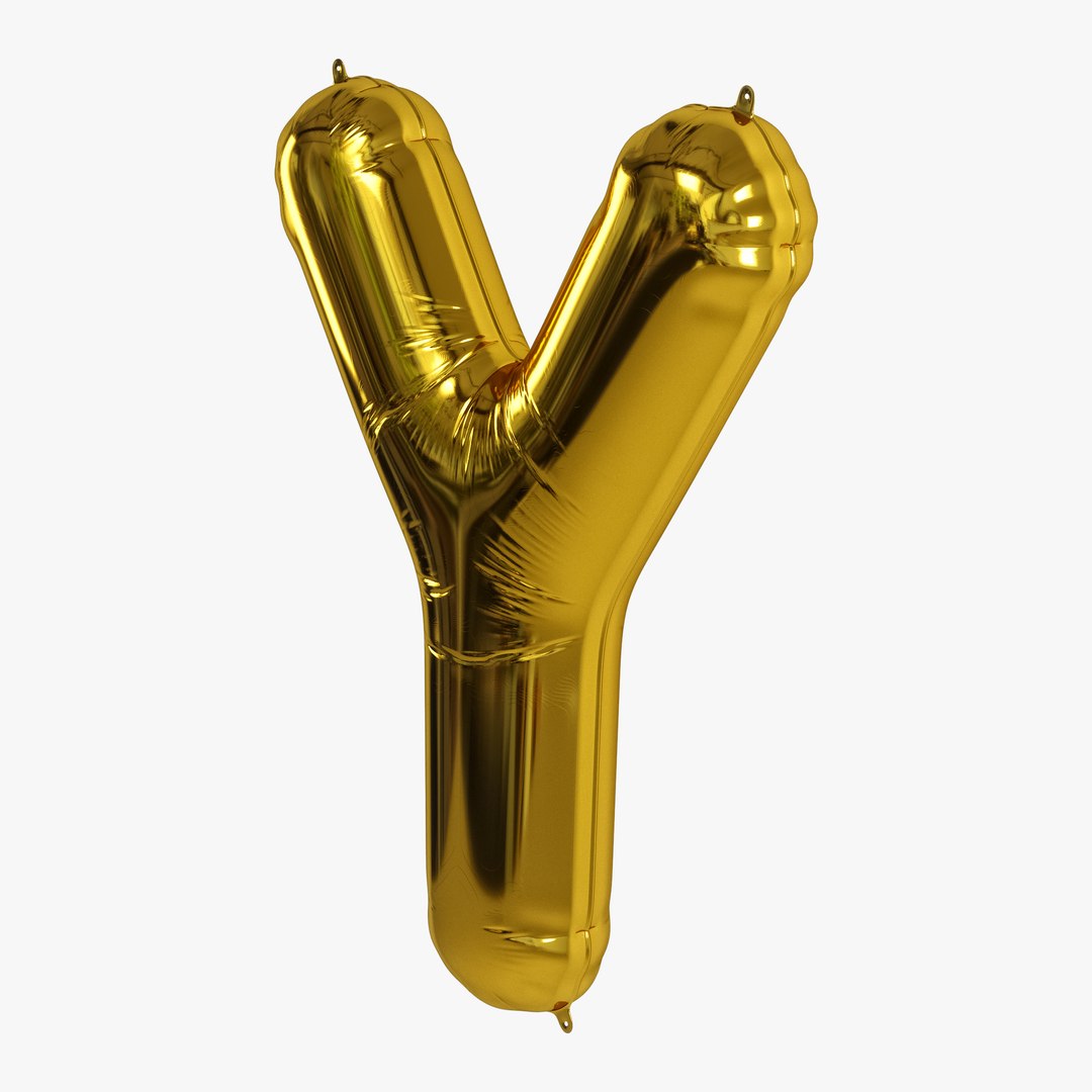 3D balloon foil gold model - TurboSquid 1362391