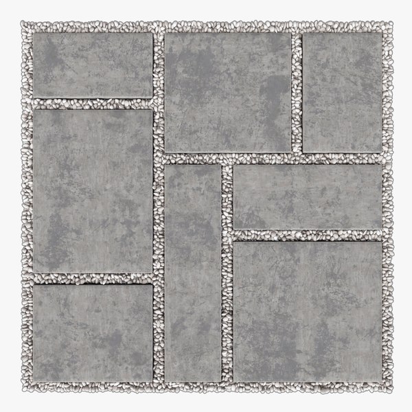 3D Paving tile pebble low oval n5