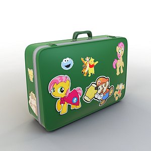 3D cartoon suitcase