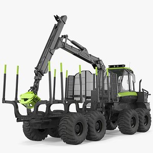 Forwarder Forestry Vehicle Rigged model