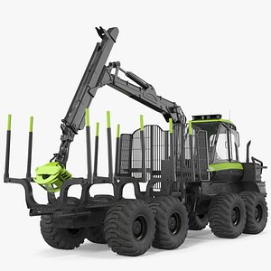 Forwarder Forestry Vehicle Rigged