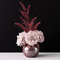 Bouquet of dahlias in a vase 3D model